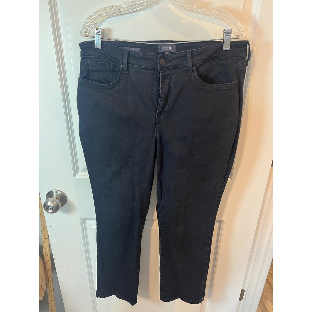NYDJ Women Sheri Slim Jeans Lift‎ Tuck Technology Black 12